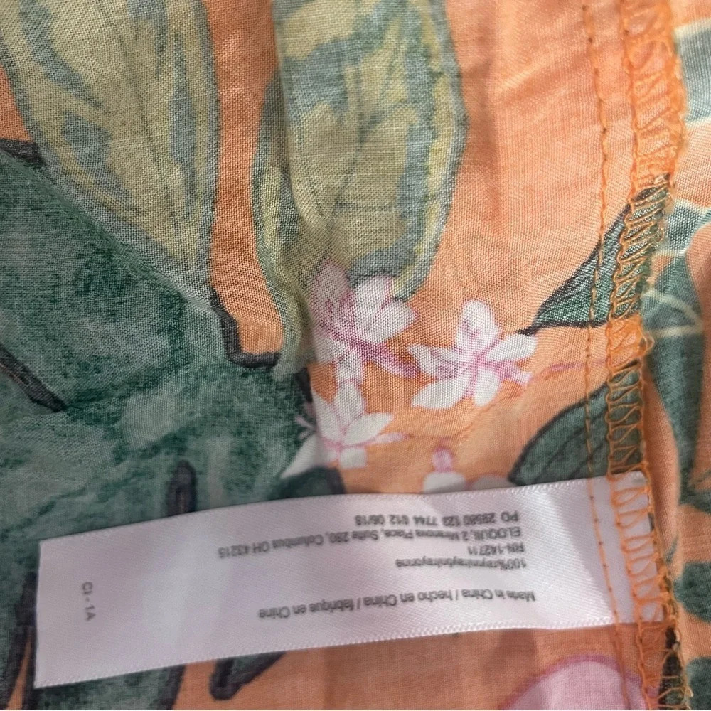 New! Eloquii puff sleeve empire waist tropical floral midi dress 15848 - Picture 10 of 11
